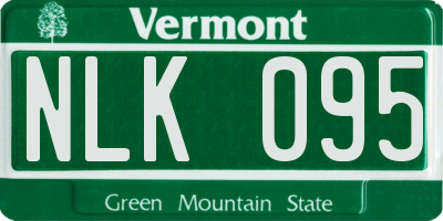 VT license plate NLK095
