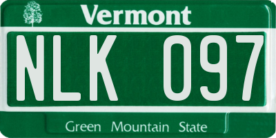 VT license plate NLK097