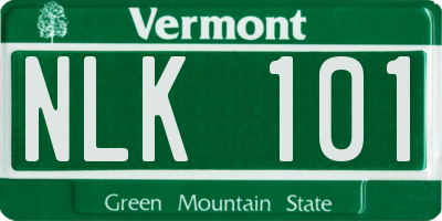 VT license plate NLK101