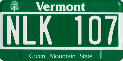 VT license plate NLK107