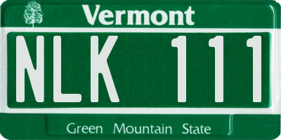 VT license plate NLK111