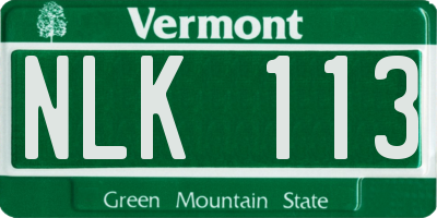 VT license plate NLK113