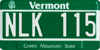 VT license plate NLK115