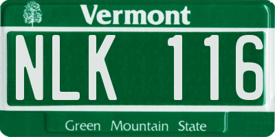 VT license plate NLK116