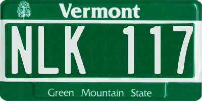 VT license plate NLK117