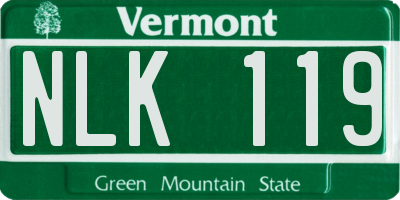 VT license plate NLK119