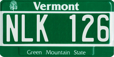 VT license plate NLK126