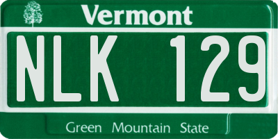 VT license plate NLK129