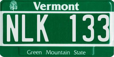 VT license plate NLK133