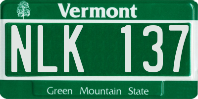 VT license plate NLK137