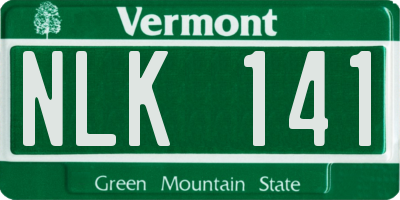 VT license plate NLK141