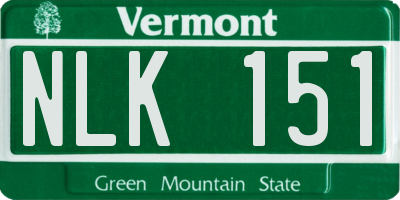 VT license plate NLK151