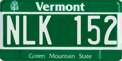 VT license plate NLK152