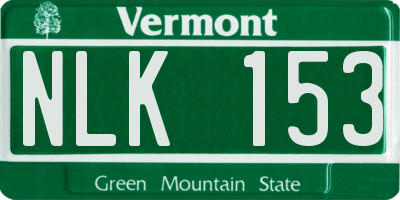 VT license plate NLK153