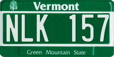 VT license plate NLK157