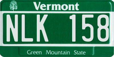 VT license plate NLK158
