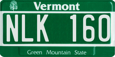 VT license plate NLK160