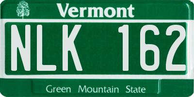 VT license plate NLK162