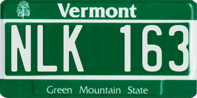 VT license plate NLK163