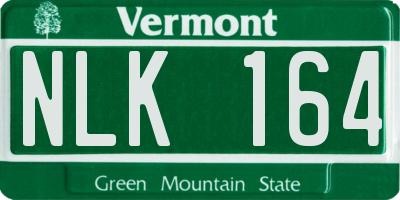 VT license plate NLK164