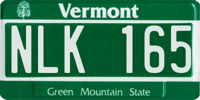 VT license plate NLK165