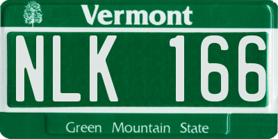 VT license plate NLK166