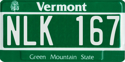 VT license plate NLK167