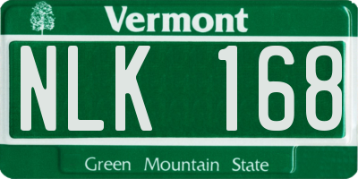 VT license plate NLK168