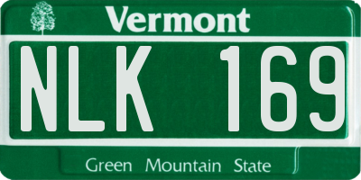 VT license plate NLK169