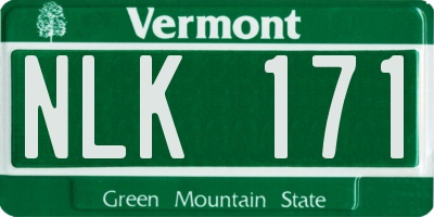 VT license plate NLK171