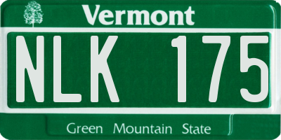 VT license plate NLK175