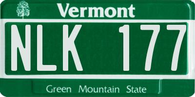VT license plate NLK177