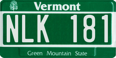 VT license plate NLK181