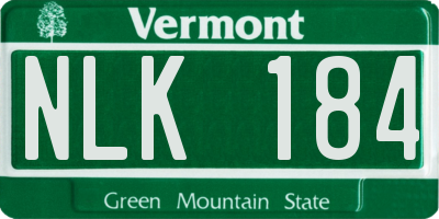 VT license plate NLK184