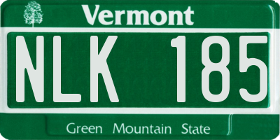 VT license plate NLK185
