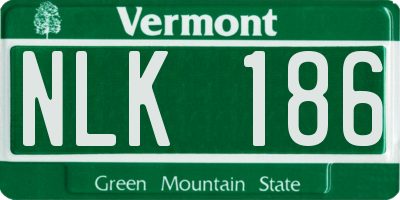 VT license plate NLK186
