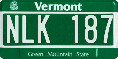 VT license plate NLK187