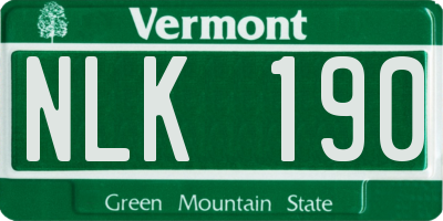 VT license plate NLK190