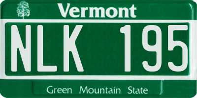 VT license plate NLK195