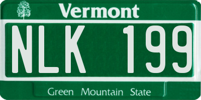 VT license plate NLK199