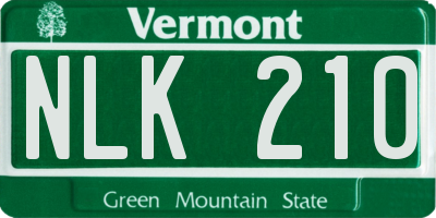 VT license plate NLK210