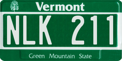 VT license plate NLK211