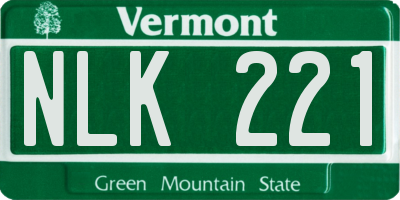 VT license plate NLK221