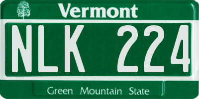 VT license plate NLK224