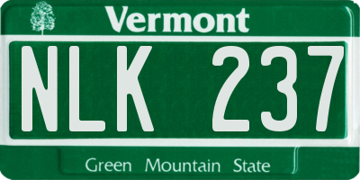 VT license plate NLK237