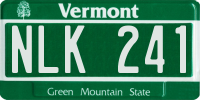 VT license plate NLK241
