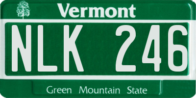 VT license plate NLK246