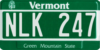 VT license plate NLK247