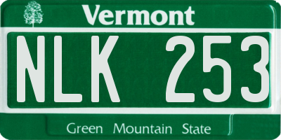 VT license plate NLK253