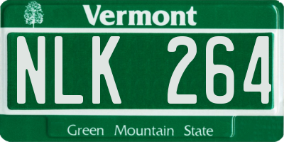 VT license plate NLK264